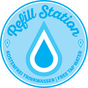 Blauer Refill-Aufkleber vergrössern
